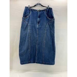 Women's Maria Gabrielle New York unique long Jean skirt XL